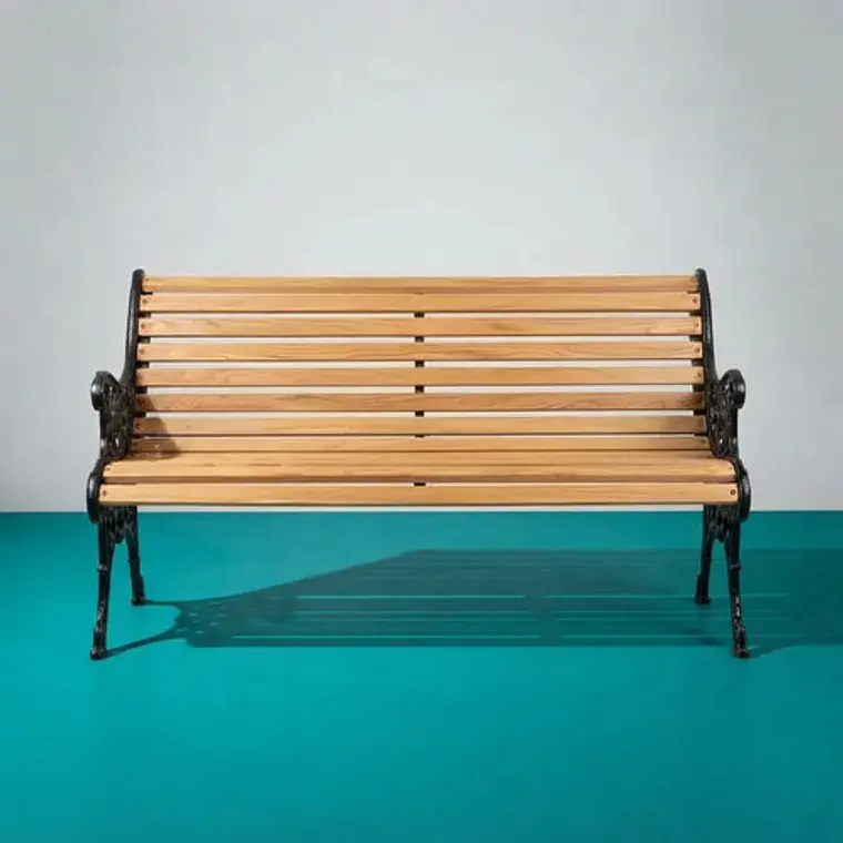 Escaño De Plaza 1.26cm Madera Y Acero Envío Gratis Iva Inc 12