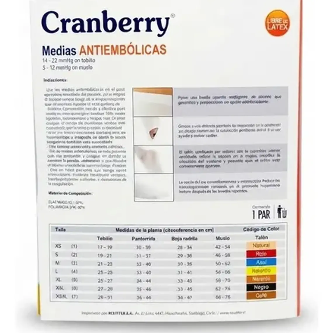 Medias Compresion Cranberry Trombosis Venosa (elegir Medida) 3