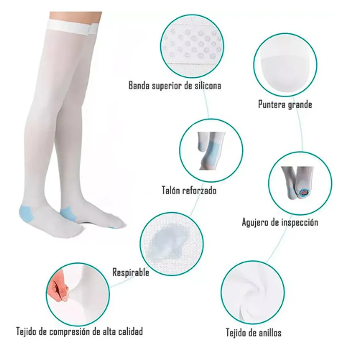 Medias Compresion Cranberry Trombosis Venosa (elegir Medida) 4