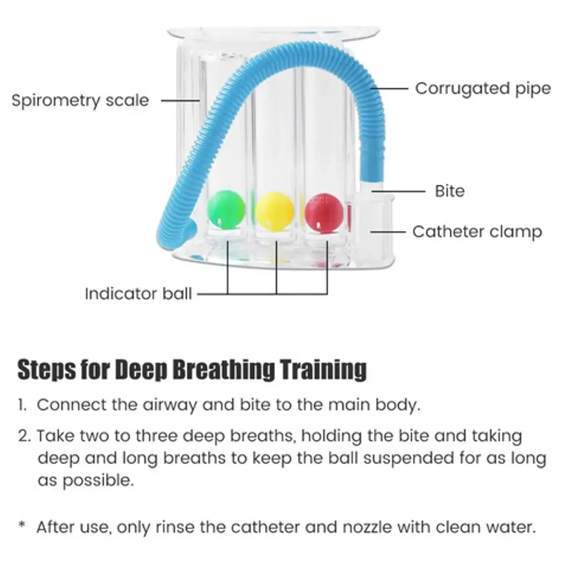 Ejercitador Pulmonar Respiratorio Espirometro 600ml - 1200ml 5