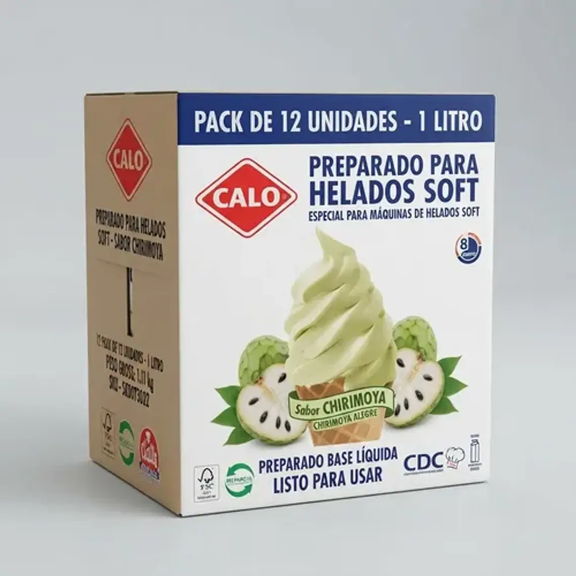 Mezcla Para Helados Soft Calo Chirimoya 1l Pack X12 Unidades 7