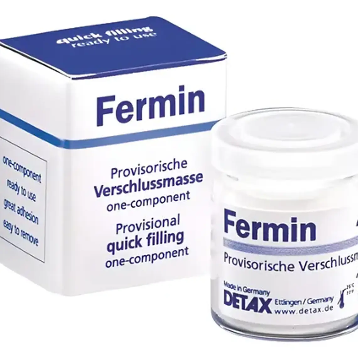 Kit Cementación Fermín: Cemento Provisorio Pote 40g + Espátula Metálica Doble Extremo 17,8cm 2