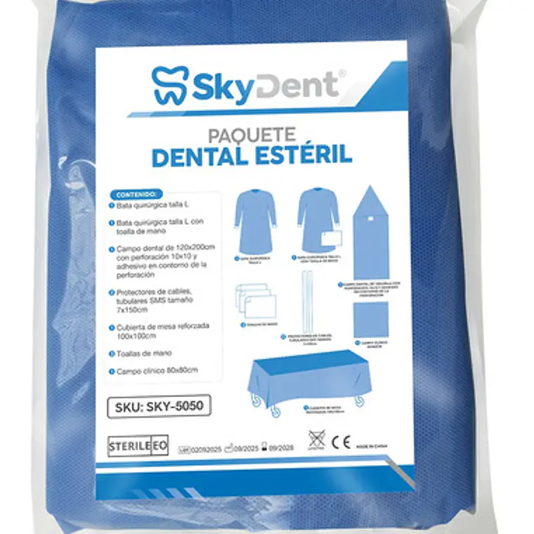 Paquete Dental Estéril Cirugía Skydent Azul 1