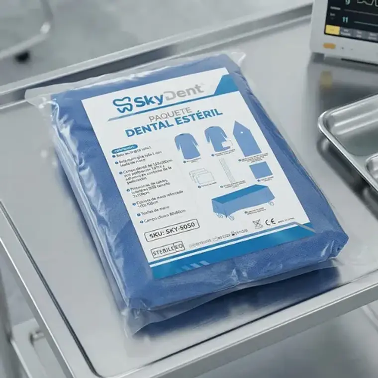 Paquete Dental Estéril Cirugía Skydent Azul 4