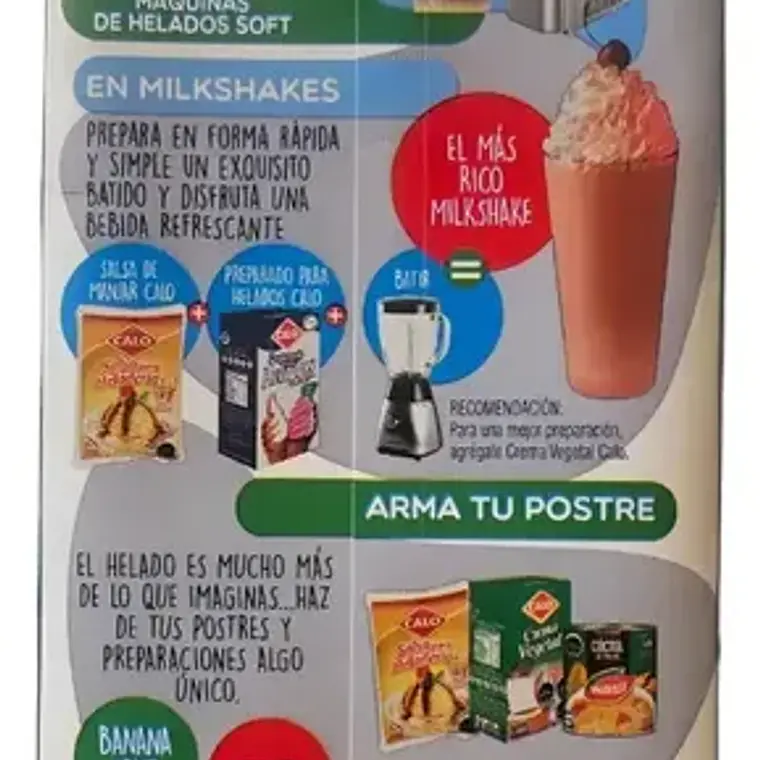 Mezcla Para Helados Soft Calo Chocolate 1l Pack X12 Express 4