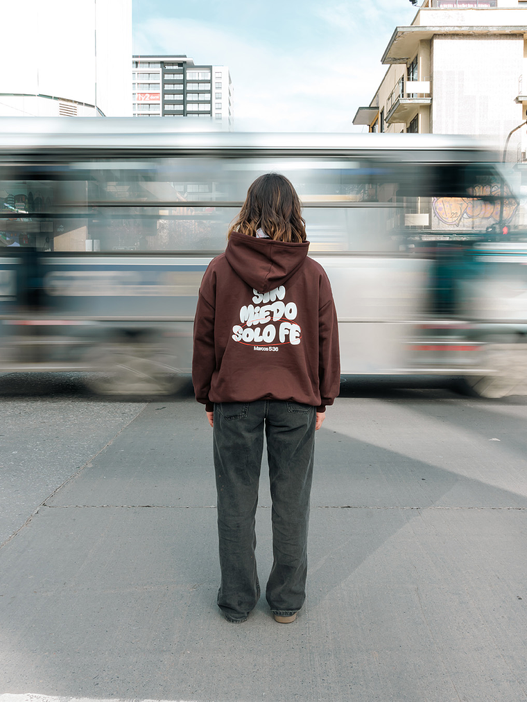 HOODIE CAFÉ - SIN MIEDO - BOXY FIT 4