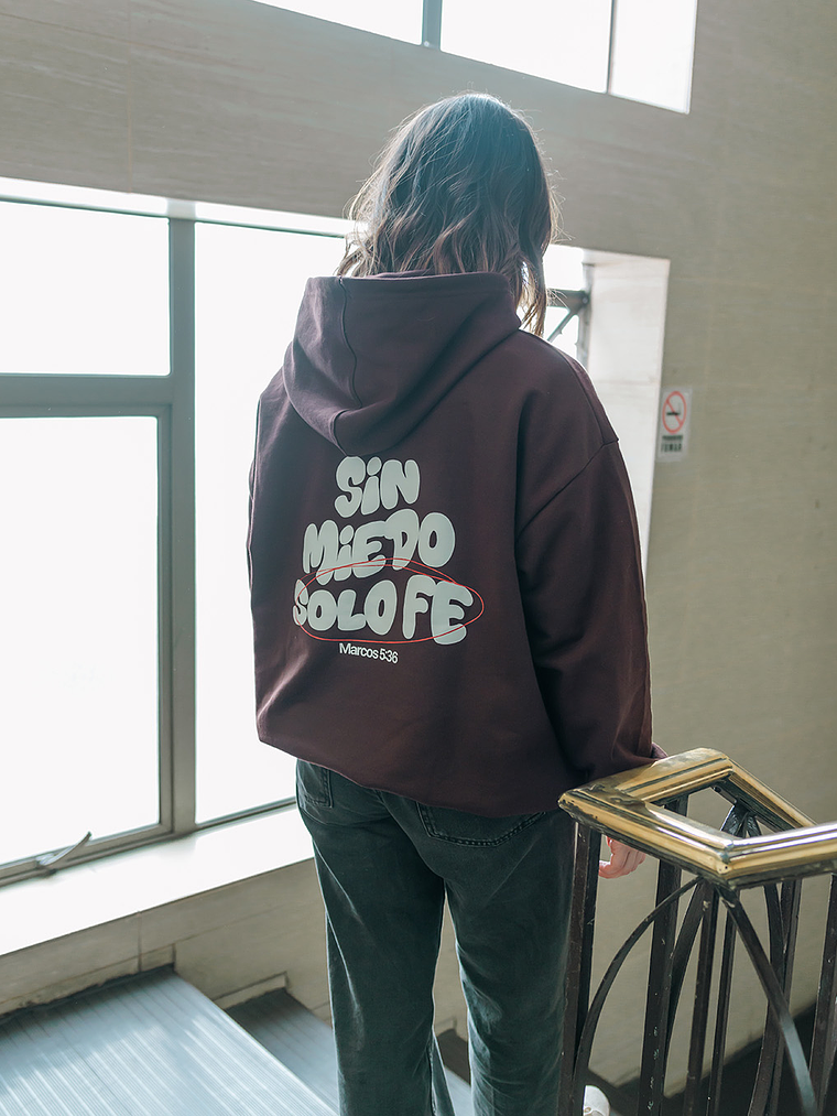 HOODIE CAFÉ - SIN MIEDO - BOXY FIT 6