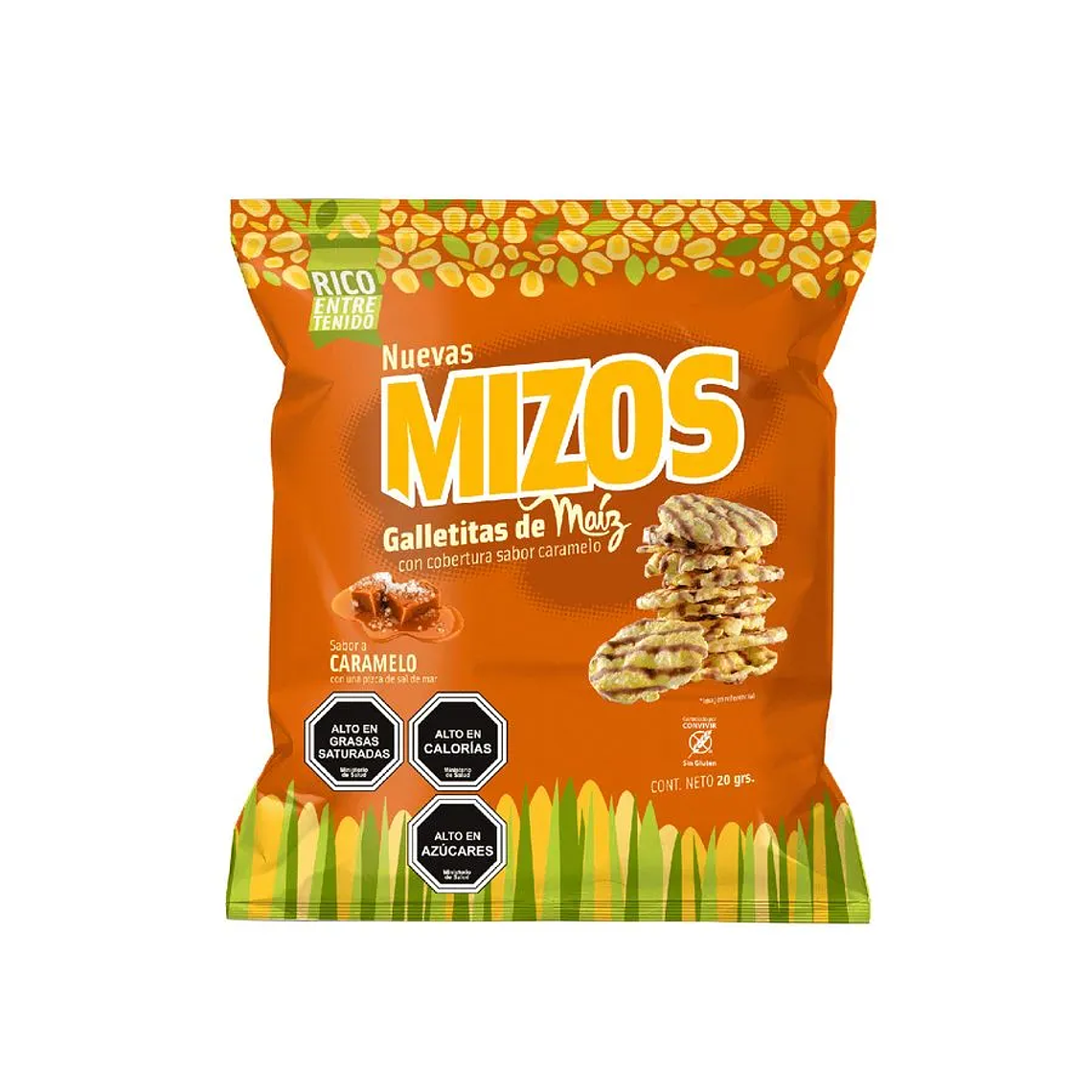 MIZOS GALLETAS DE MAIZ CON CARAMELO (20g) 1