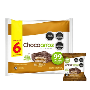 ALFAJOR CHOCOARROZ DULCE DE LECHE PACK 6 UNIDADES (132g)