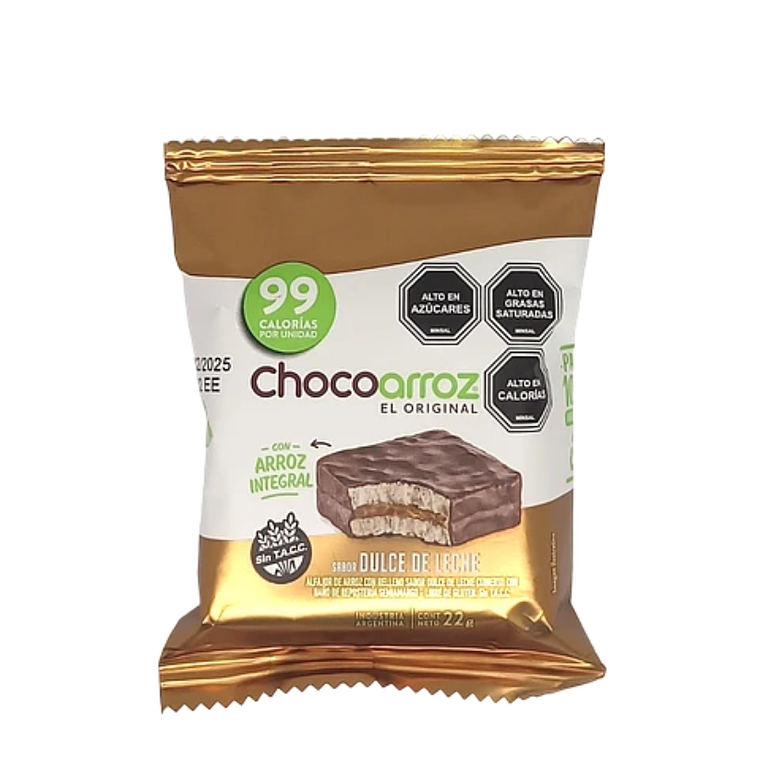 ALFAJOR CHOCOARROZ DULCE DE LECHE UNIDAD (22g) 1
