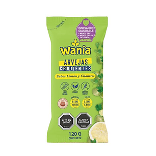 WANIA ARVEJAS LIMON Y CILANTRO SIN GLUTEN 120 GRS -TRAIGUÉN