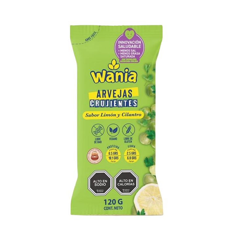 WANIA ARVEJAS LIMON Y CILANTRO SIN GLUTEN 120 GRS -TRAIGUÉN 1