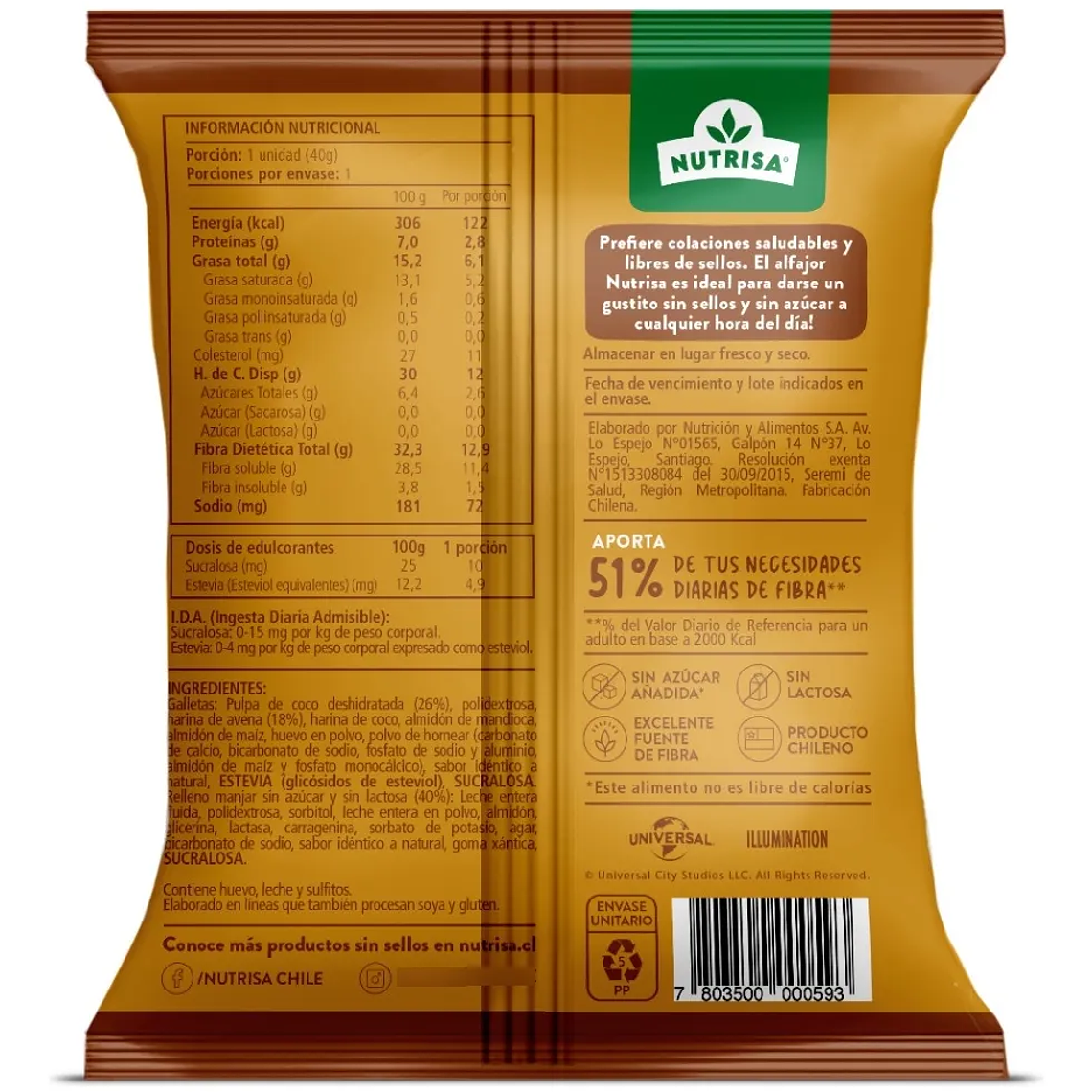 ALFAJOR MANJAR NUTRISA 40 g - CATEDRAL 2