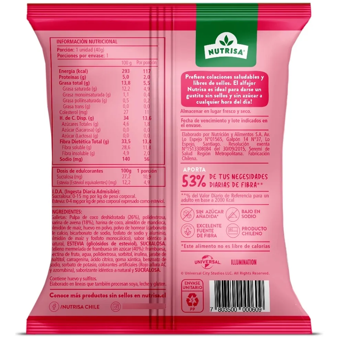 ALFAJOR FRAMBUESA NUTRISA 40 g - CATEDRAL 2