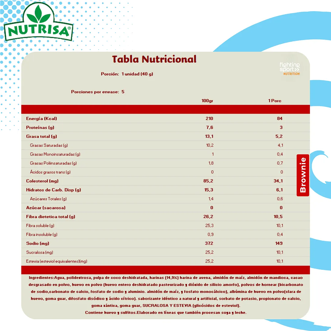 BROWNIE NUTRISA 5 UDS 200 g - CATEDRAL 2