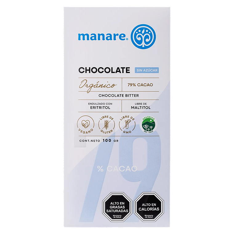 CHOCOLATE SIN AZÚCAR 79% CACAO ORGÁNICO 100 G - CATEDRAL 1