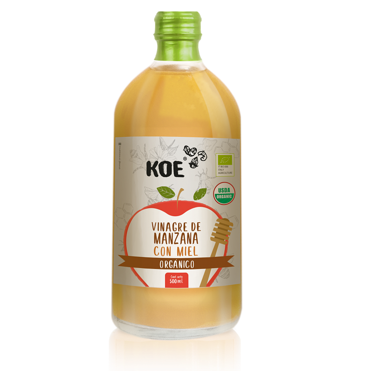 KOE VINAGRE DE MANZANA CON MIEL ORGÁNICO 500 ML - CATEDRAL 1