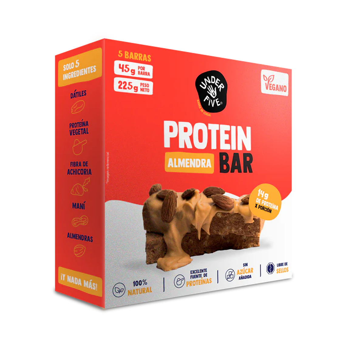 BARRA PROTEINA UNDERFIVE SABOR ALMENDRA DISPLAY 5 UNID 225 GRS - CATEDRAL 1