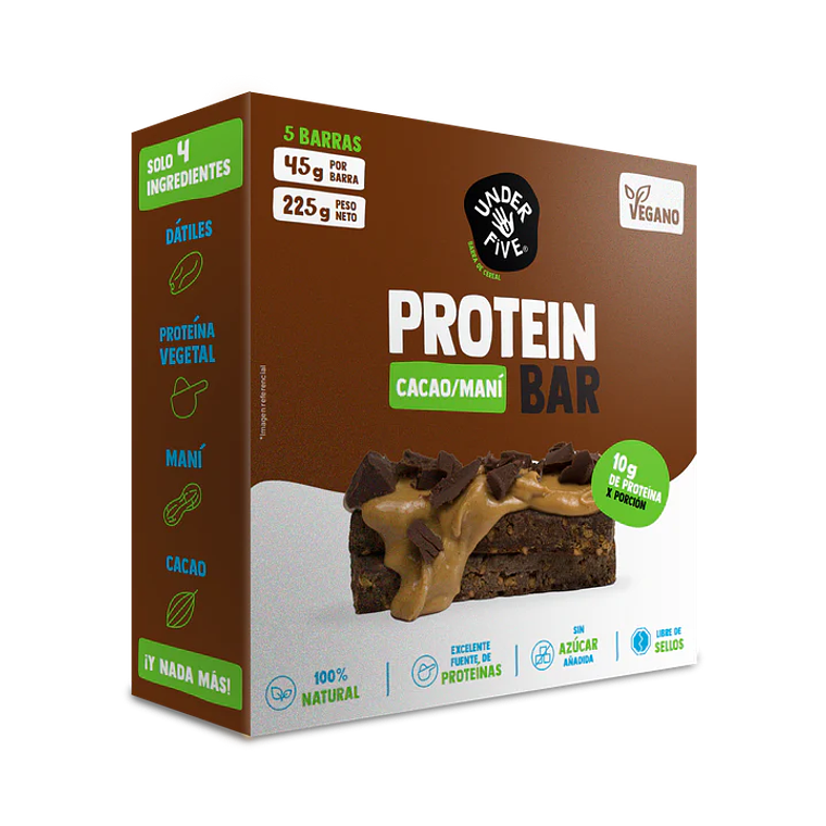 BARRA PROTEINA UNDERFIVE SABOR CACAO DISPLAY 5 UNID 225 GRS - CATEDRAL 1