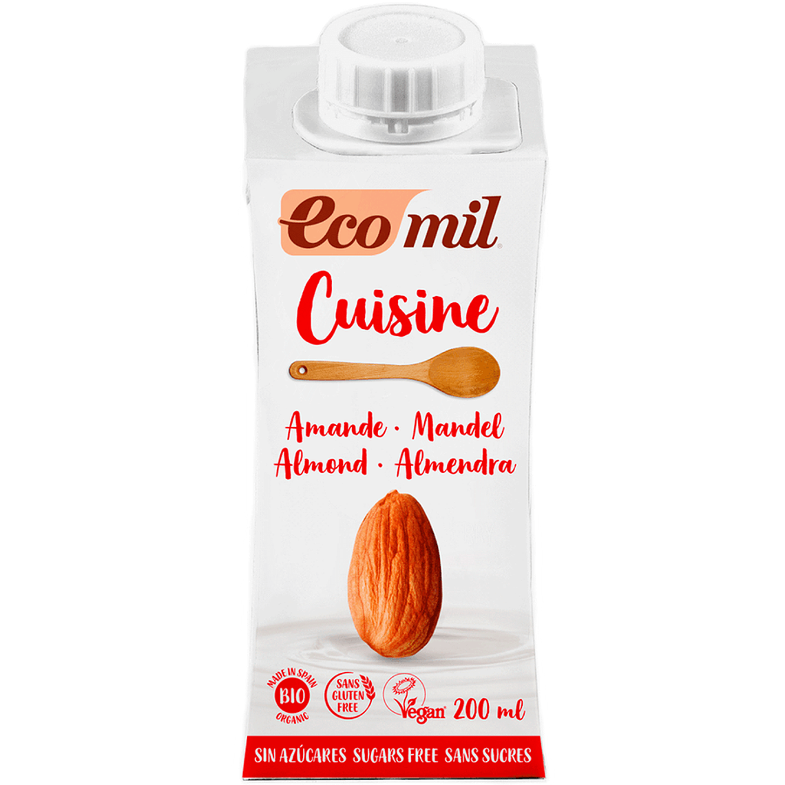 ECOMIL CREMA DE ALMENDRA ORGÁNICA SIN AZÚCAR 200 ML - CATEDRAL 1