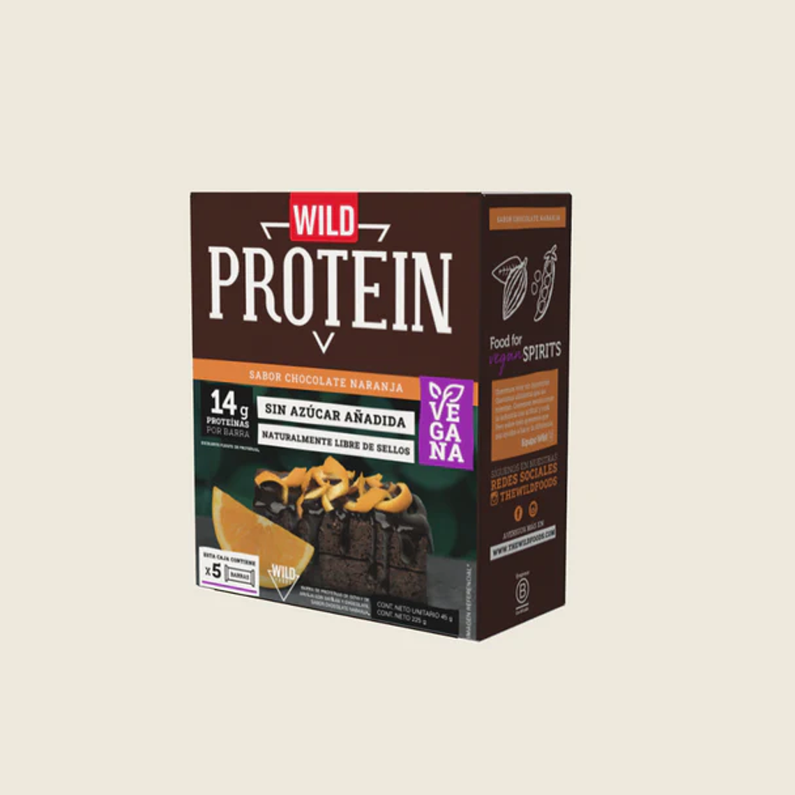 WILD PROTEIN BAR PROTEINA CHOCOLATE NARANJA 45g 5U 1