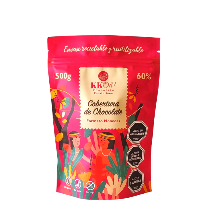 COBERTURA KKOH CHOCOLATES EN MONEDAS 60% 500GR - CATEDRAL 1