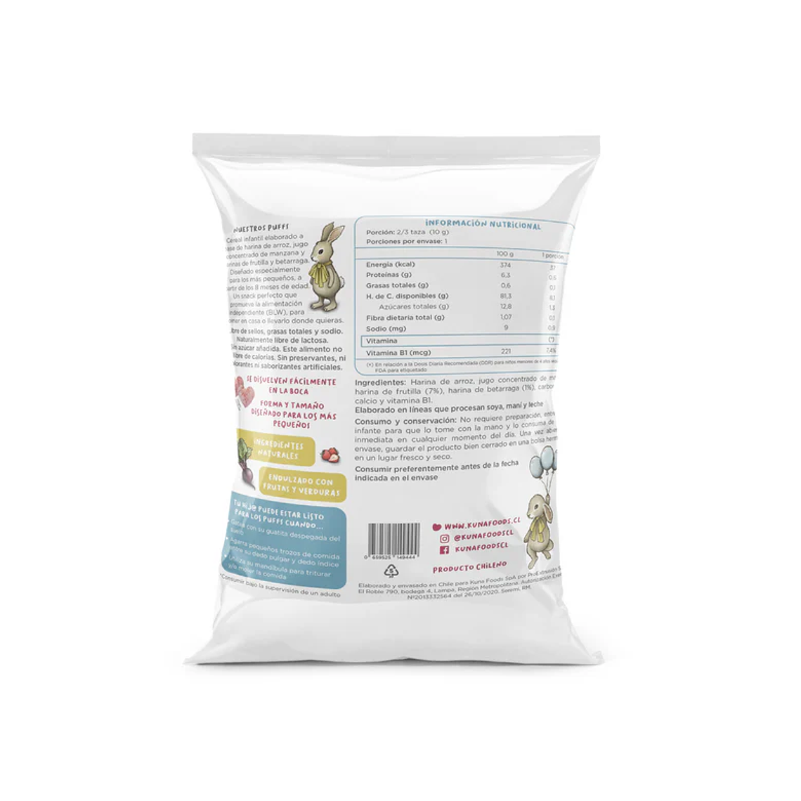 PUFFS KUNA FOODS FRUTILLA BETARRAGA 10 G - CATEDRAL 2