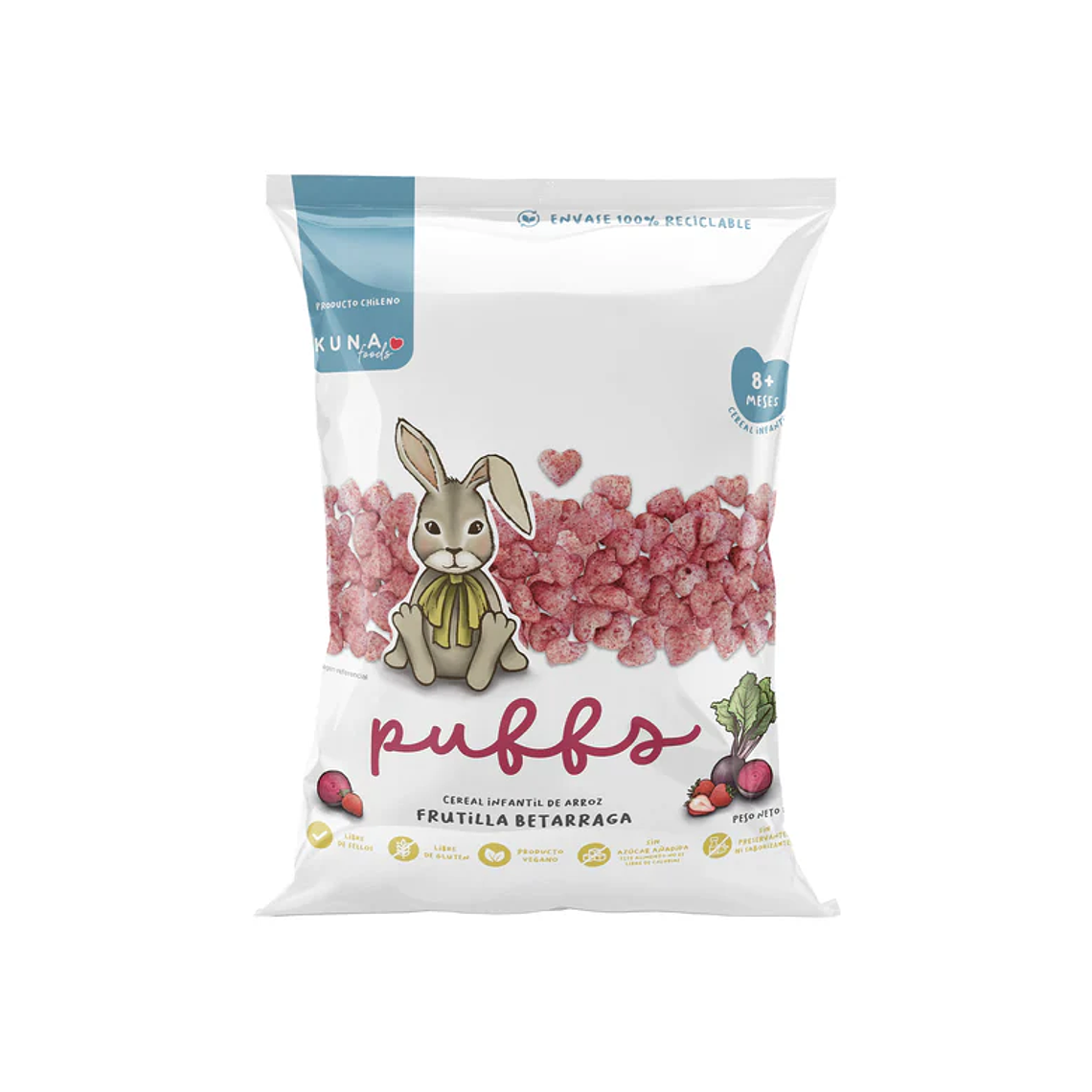 PUFFS KUNA FOODS FRUTILLA BETARRAGA 10 G - CATEDRAL 1