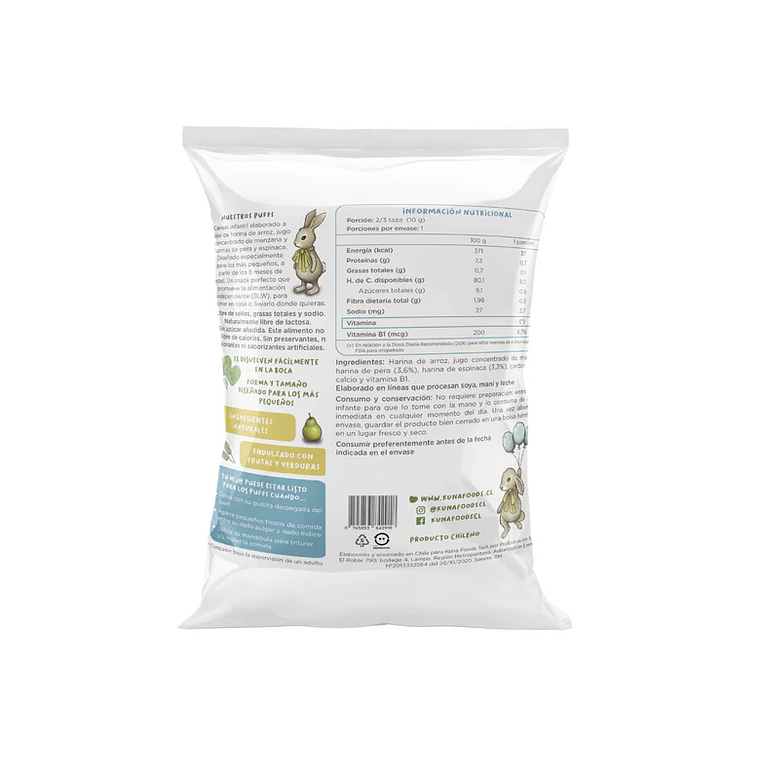 PUFFS KUNA FOODS PERA ESPINACA 10 G - CATEDRAL 2
