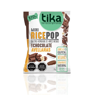 GALLETAS TIKA MINI RICEPOP CHOCOLATE AVELLANAS 22 G