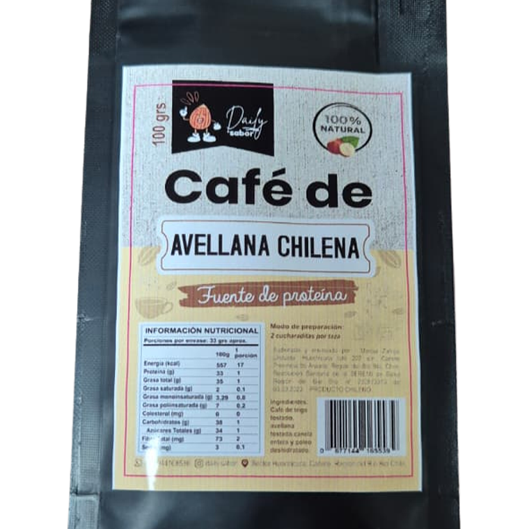 CAFE NATURAL SABOR AVELLANA CHILENA 100G ARTESANAL 1