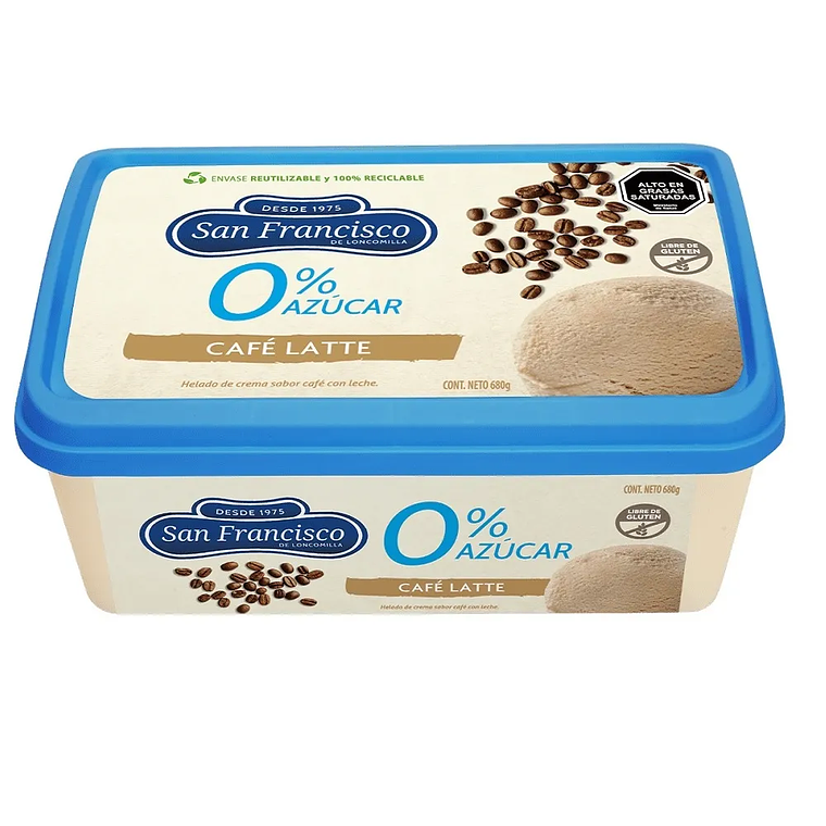 HELADO SAN FRANCISCO 0% AZÚCAR CAFÉ LATTE 1 L 1