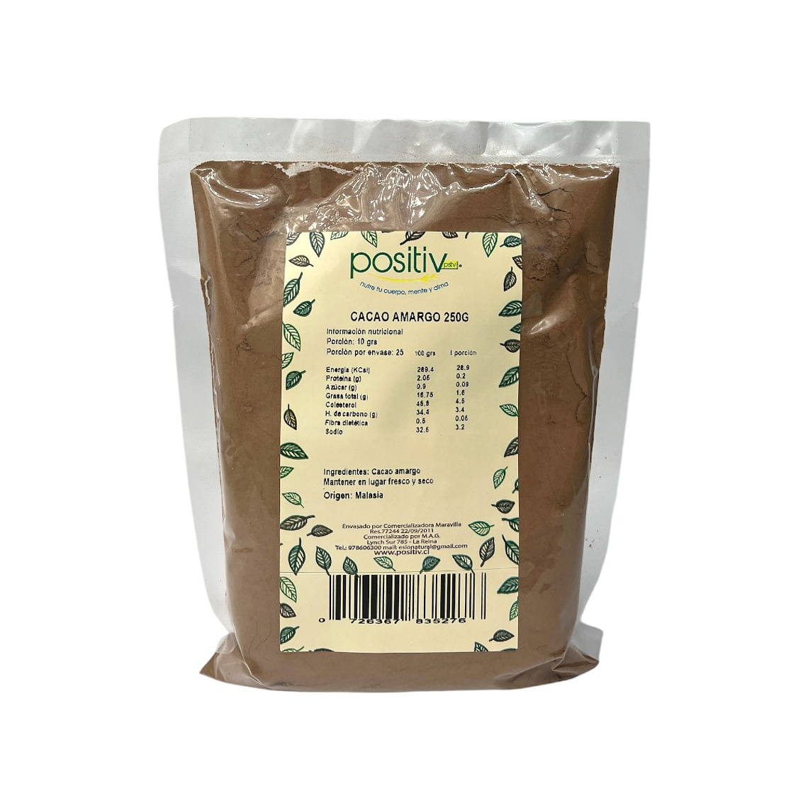 CACAO AMARGO 250GR POSITIV 1