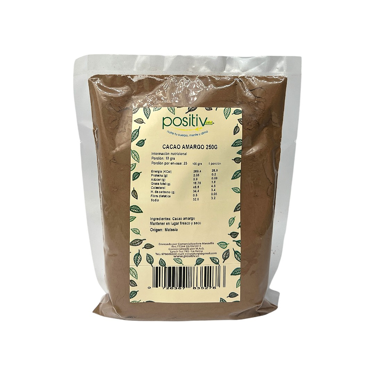 CACAO AMARGO 250GR POSITIV 1