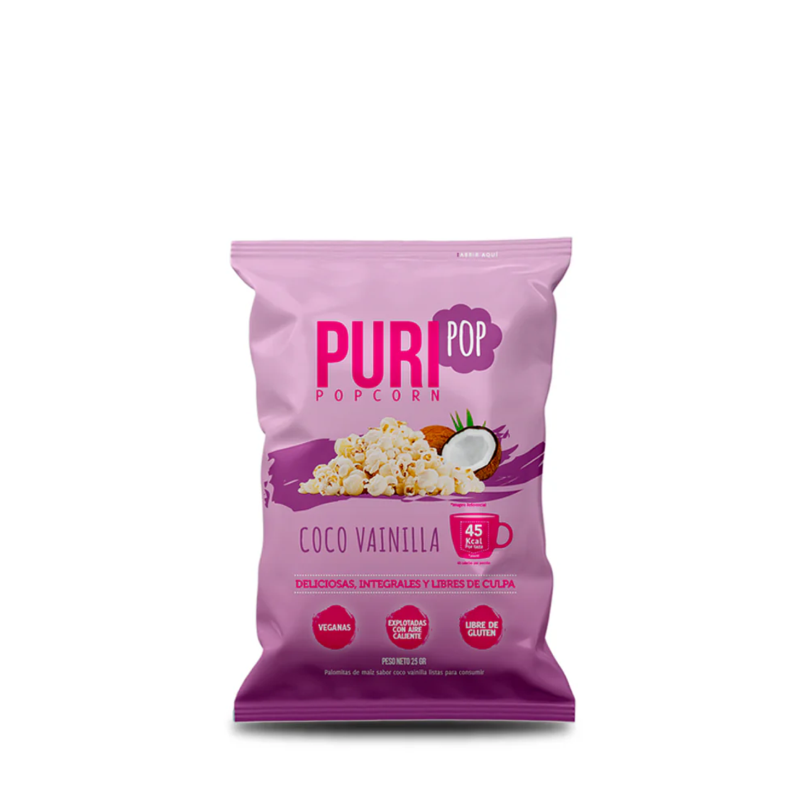 PURIPOP PALOMITAS COCO VAINILLA 25GR 1