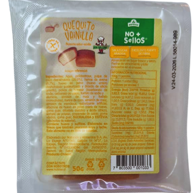 MINI QUEQUE VAINILLA NUTRISA 40G - CATEDRAL  1