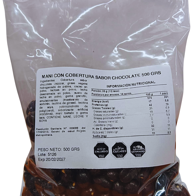 MANÍ CHOCOLATE BOLSA 500 GR - CATEDRAL 1