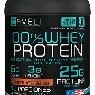 PROTEINA SABOR CHOCOLATE SUIZO 30 PORCIONES 1KG + SHAKER - TRAIGUEN