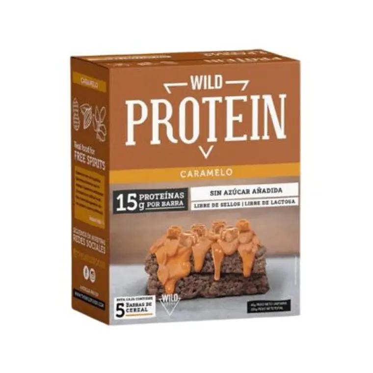 WILD PROTEIN CARAMELO BARRA CAJA 5 UNIDADES - TRAIGUEN 1