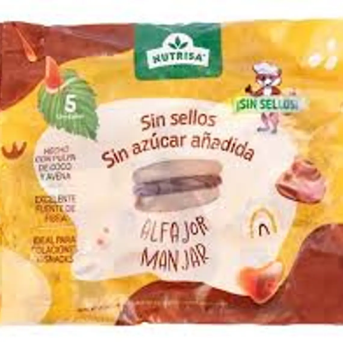 ALFAJOR MANJAR NUTRISA BOLSA X 5 UN - TRAIGUEN 1