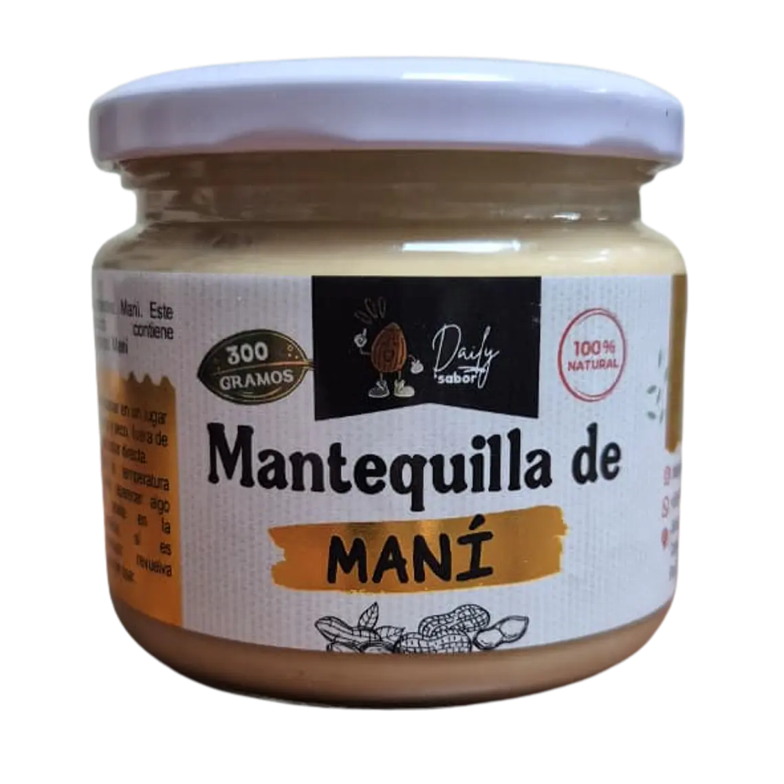 MANTEQUILLA DE MANI NATURAL 300GR ARTESANAL- TRAIGUEN 1