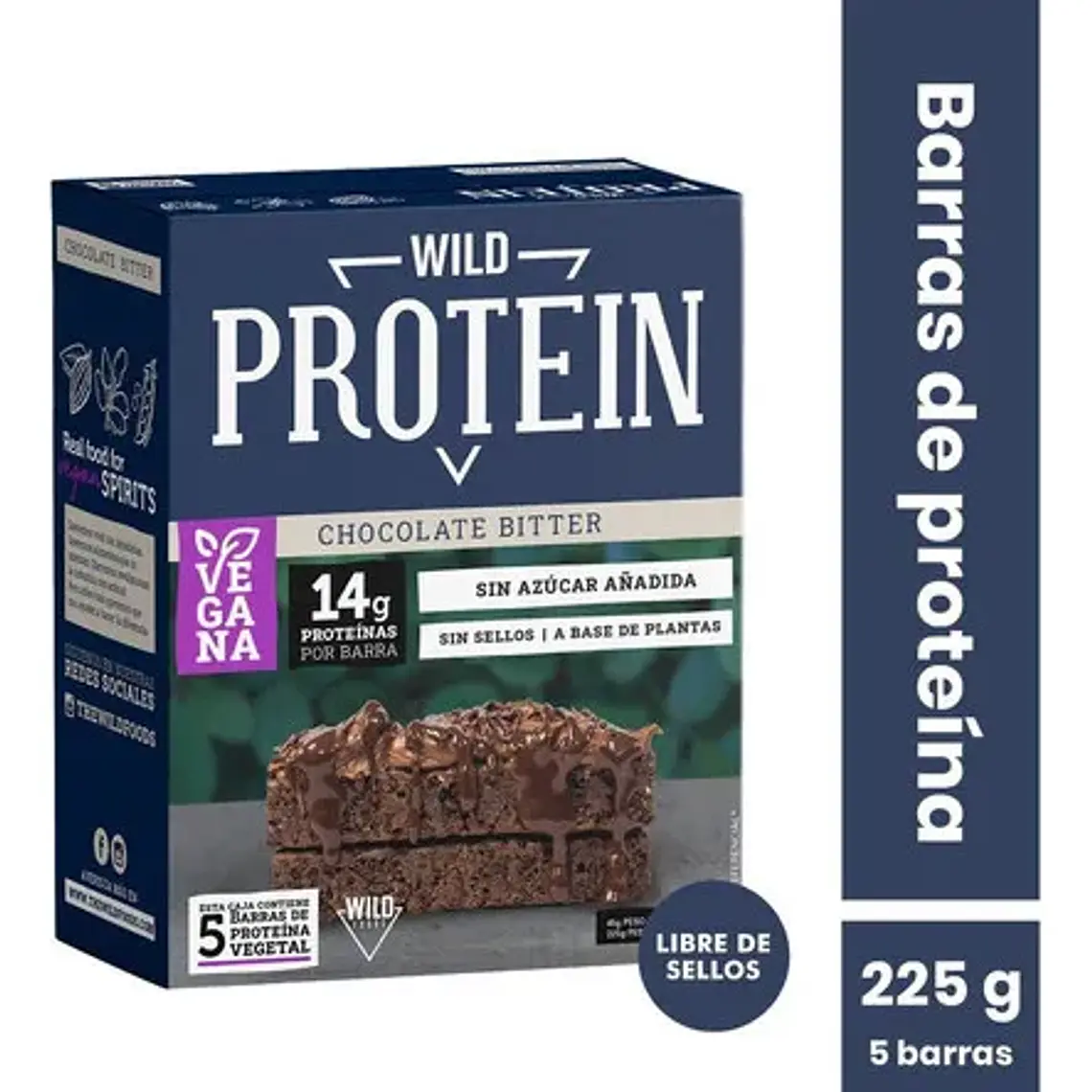 WILD PROTEIN CHOCOLATE BITTER BARRA CAJA 5 UNIDADES - TRAIGUEN 1