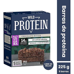 WILD PROTEIN CHOCOLATE BITTER BARRA CAJA 5 UNIDADES - TRAIGUEN