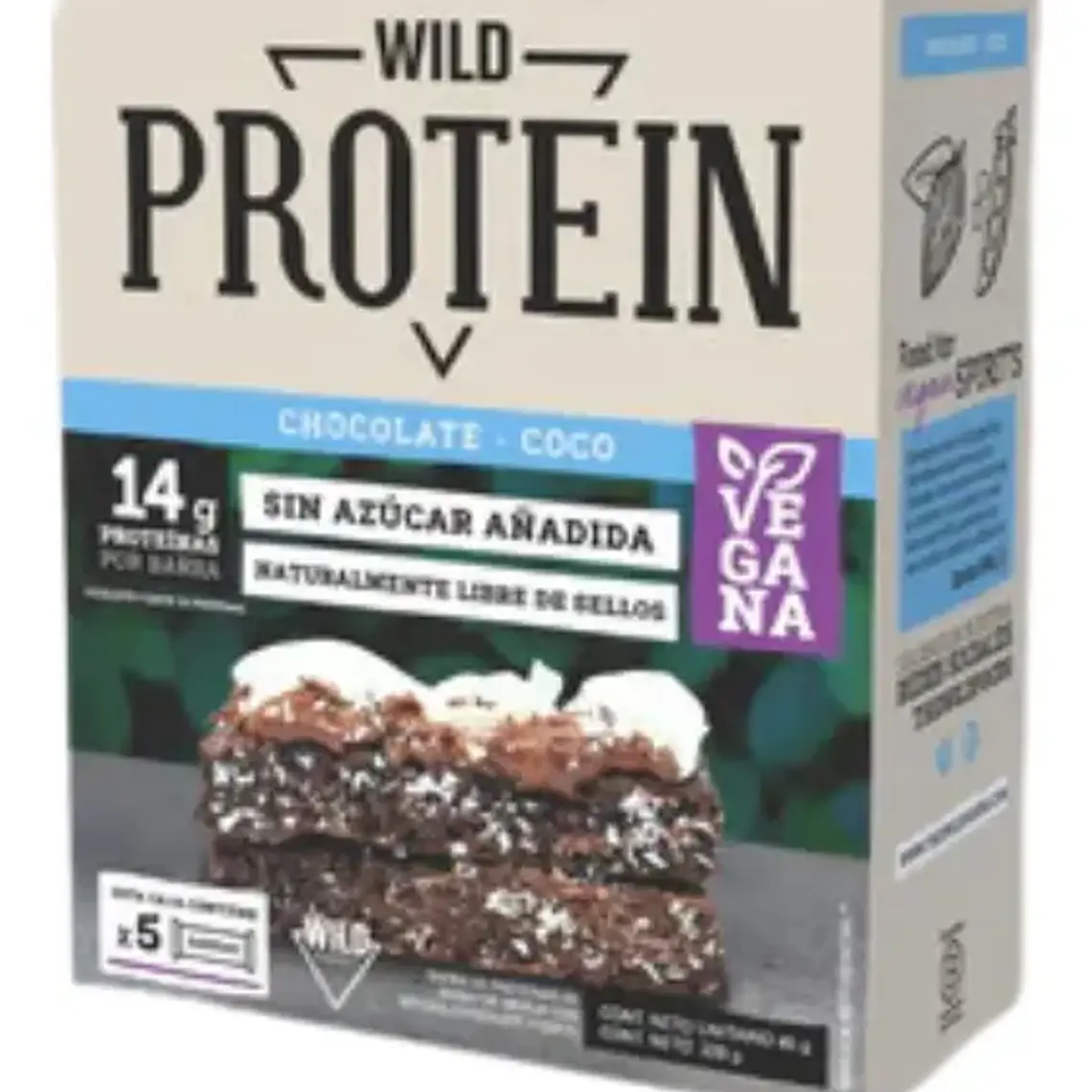 WILD PROTEIN CHOCOLATE COCO BARRA CAJA 5 UNIDADES- TRAIGUEN 1