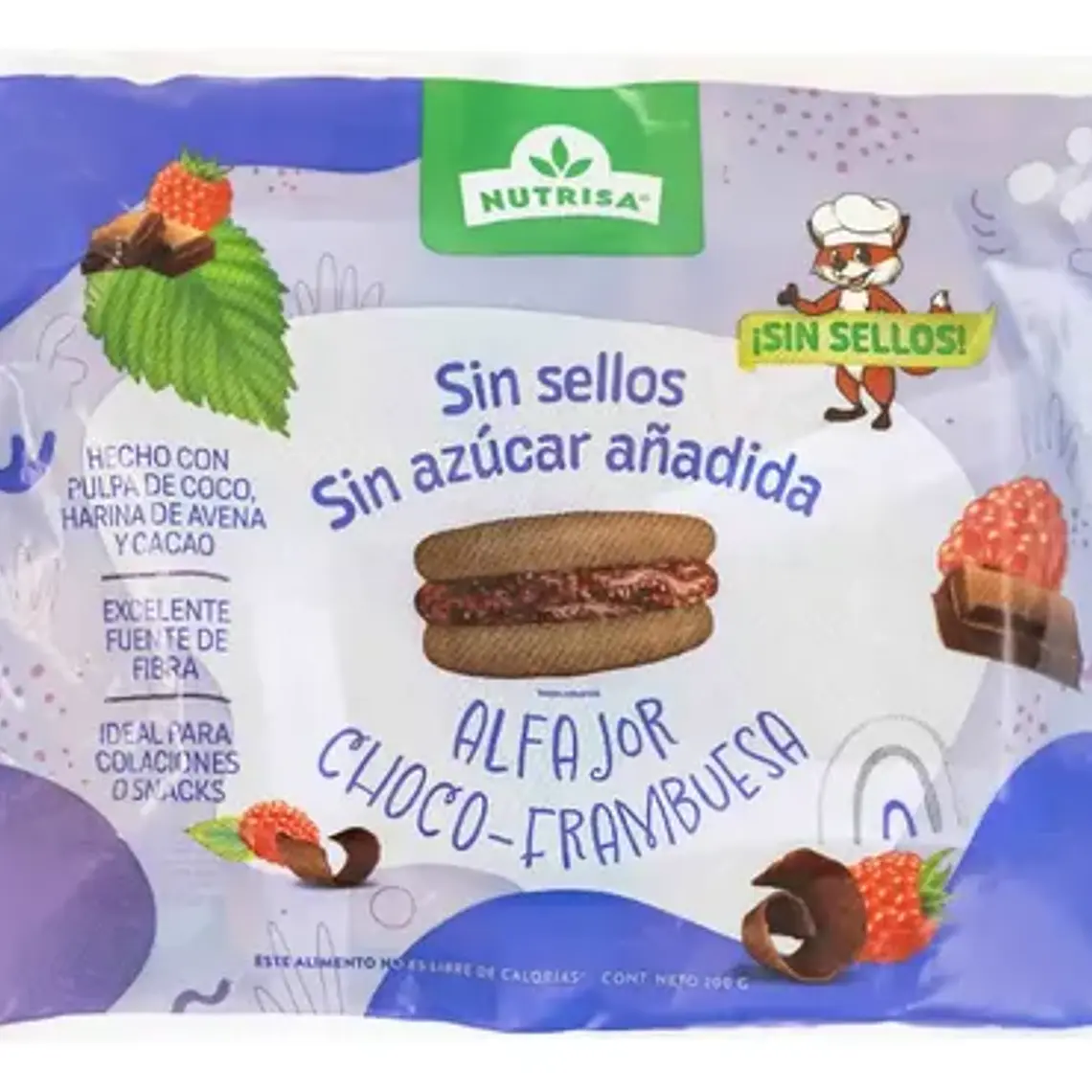 ALFAJOR CHOCOLATE FRAMBUESA NUTRISA BOLSA X 5 UN - CATEDRAL 1