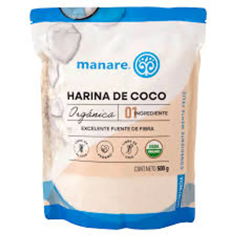HARINA DE COCO ORGANICA MANARE 500GR - CATEDRAL 1