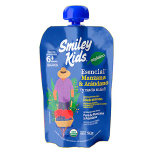 SMILEY KIDS COLADO ORGANICO ESENCIAL MANZANA ARANDANO GLUTEN FREE 90GR - CATEDRAL