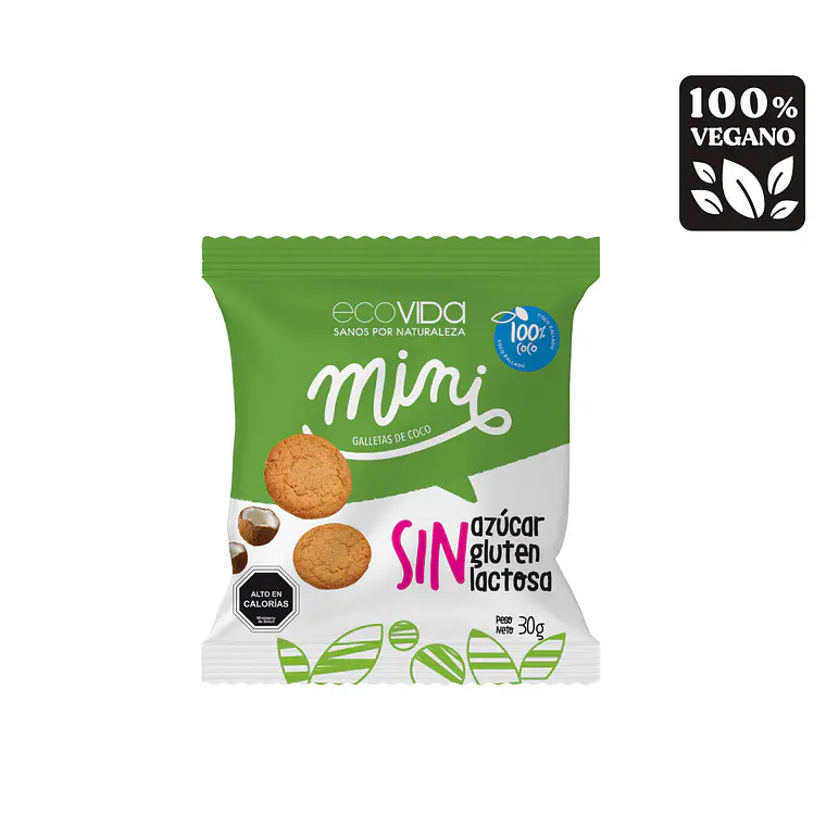 GALLETA ECOVIDA MINI COCO SIN GLUTEN 30GR - CATEDRAL 1
