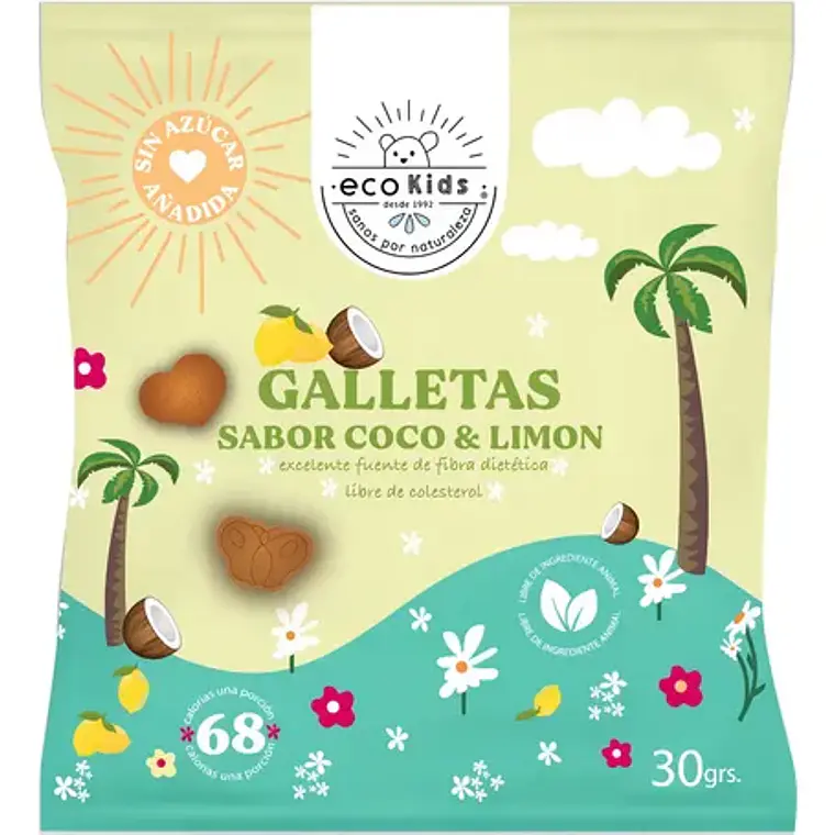 GALLETA ECOVIDA COCO LIMÓN SIN SELLOS 30GR - CATEDRAL 1