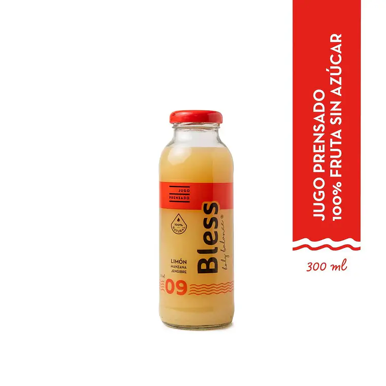 JUGO PRENSADO BLESS 09 LIMON MANZANA JENGIBRE 300ML-CATEDRAL 1